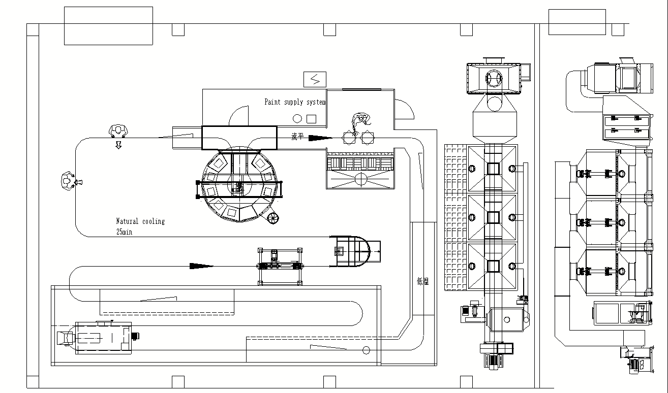 Automatic Liquid Painting Line with DISK Spray Painting Booth