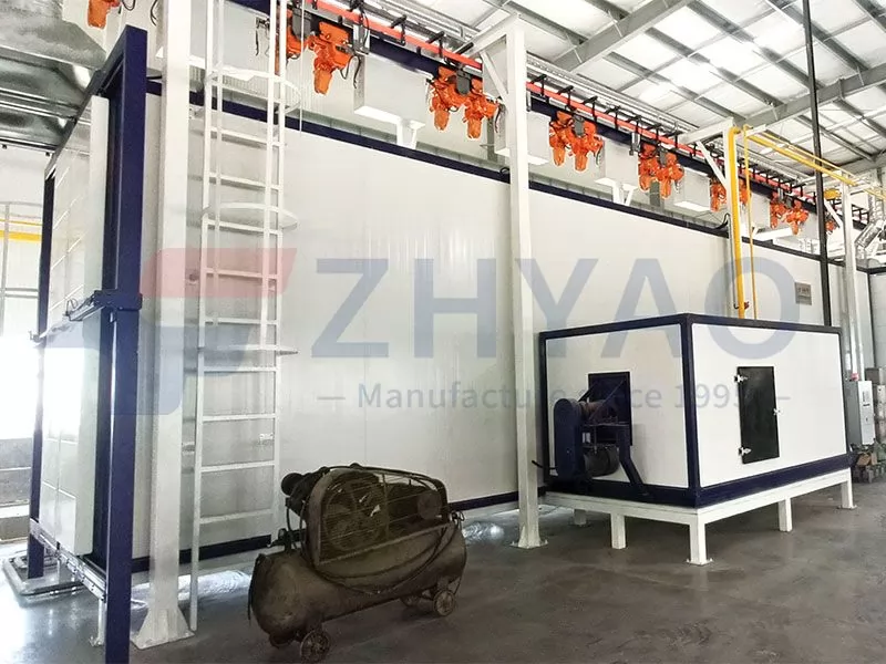 Automatic Powder Coating Line With Immersion Tank/Spray Pretreatment And Electric Chain Hoist