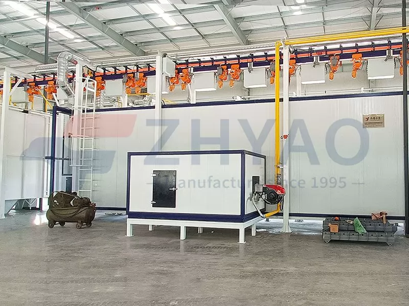 Automatic Powder Coating Line With Immersion Tank/Spray Pretreatment And Electric Chain Hoist