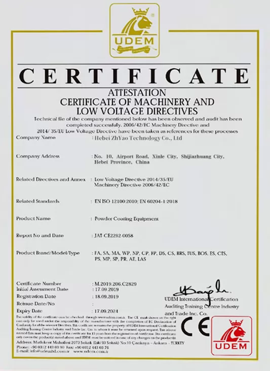 ISO 12100:2010 Certificate