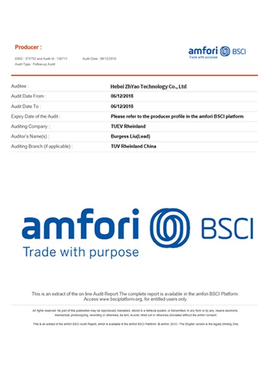 BSCI Certificate