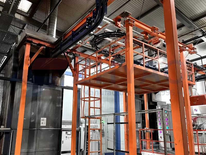 Automatic Powder Coating Line with Shot Blasting Pretreatment and Power&Free Conveyor