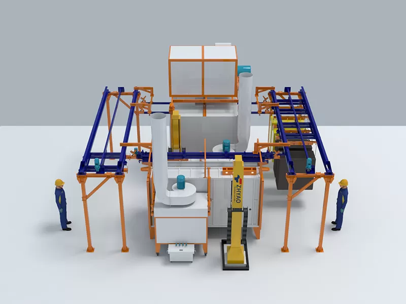 Automatic Powder Coating Line with Shot Blasting Pretreatment and Power&Free Conveyor